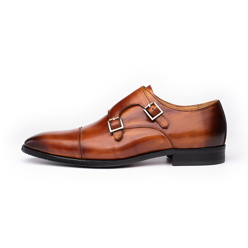 Elegant Handmade Leather Monk Strap Loafers for Weddings