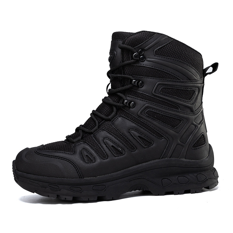 Winter Autumn Men Blank Leather Outdoor Field Training Mountaineering Boots Size Us 13 EU 47 High Top Ankle Hiking Shoes for Man