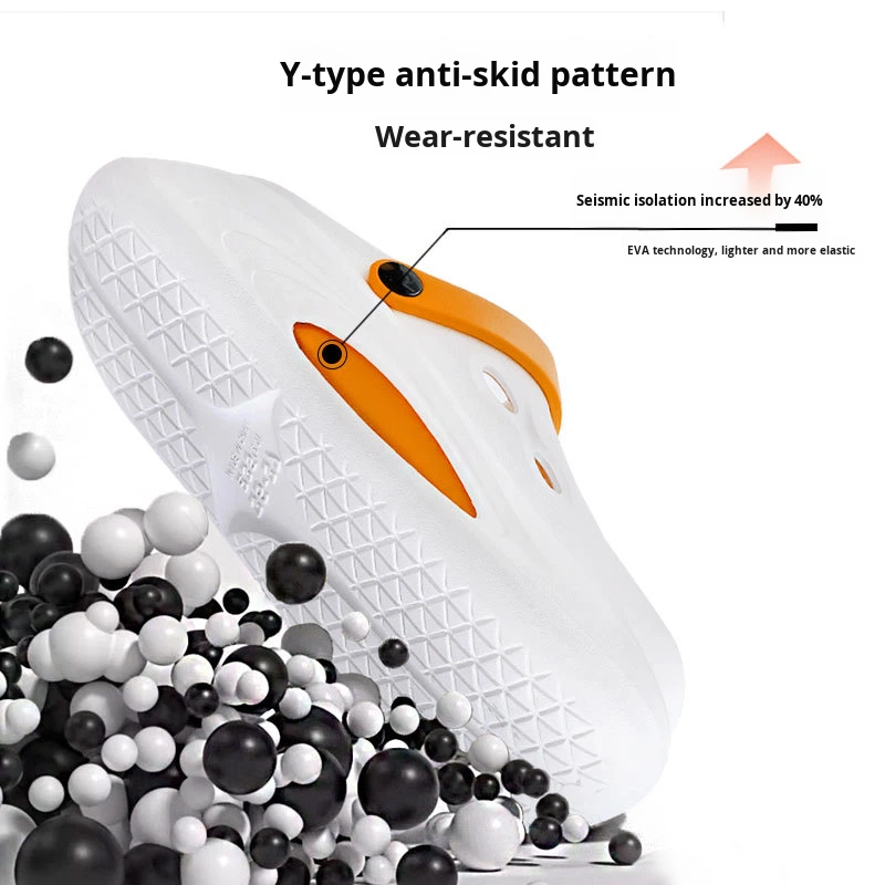 Men's &amp; Women's Fashionable EVA Upper Clog Slippers Non-Slip High-End Summer Outdoor Home Bathroom Indoor Odor-Free Hollow Out