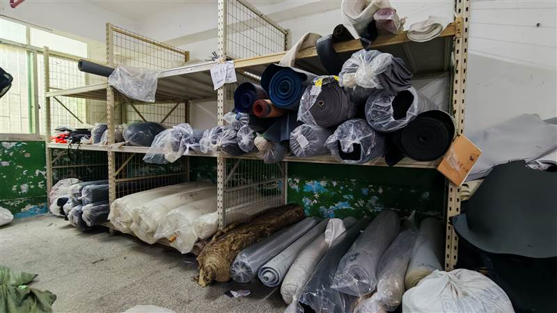 Premium raw leather materials selection at Realm Shoes factory