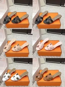 Luxury Designer Women's Slippers Made of Genuine Leather