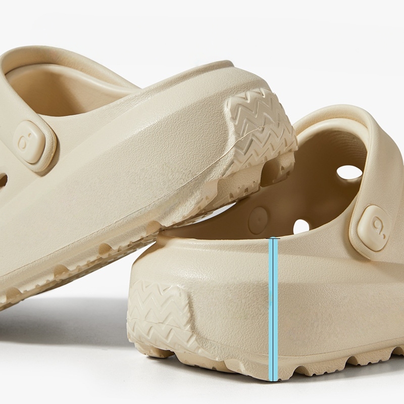 Couple's Clogs with 6cm Thick Soles, Height-increasing, Soft-stepping, Non-slip Slippers, Closed-toe Beach Shoes for Men