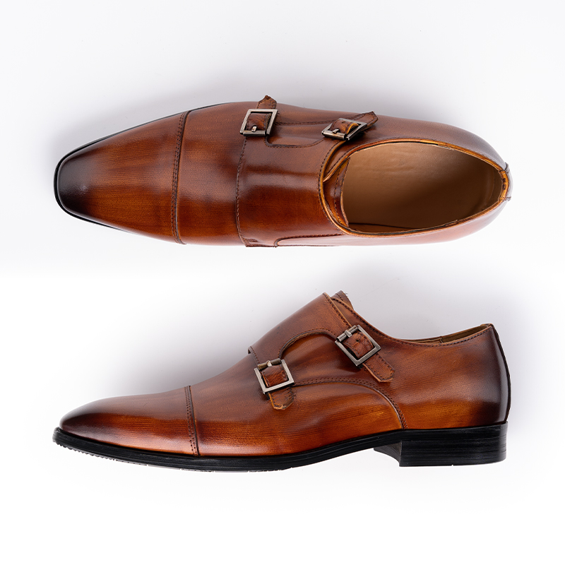 Elegant Handmade Leather Monk Strap Loafers for Weddings