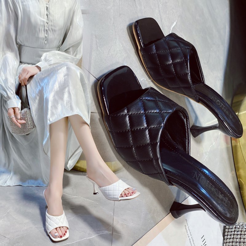 Factory Hot Selling New Designer Branded Name High Quality Summer Women Heels square Toe High Heel Shoes Red