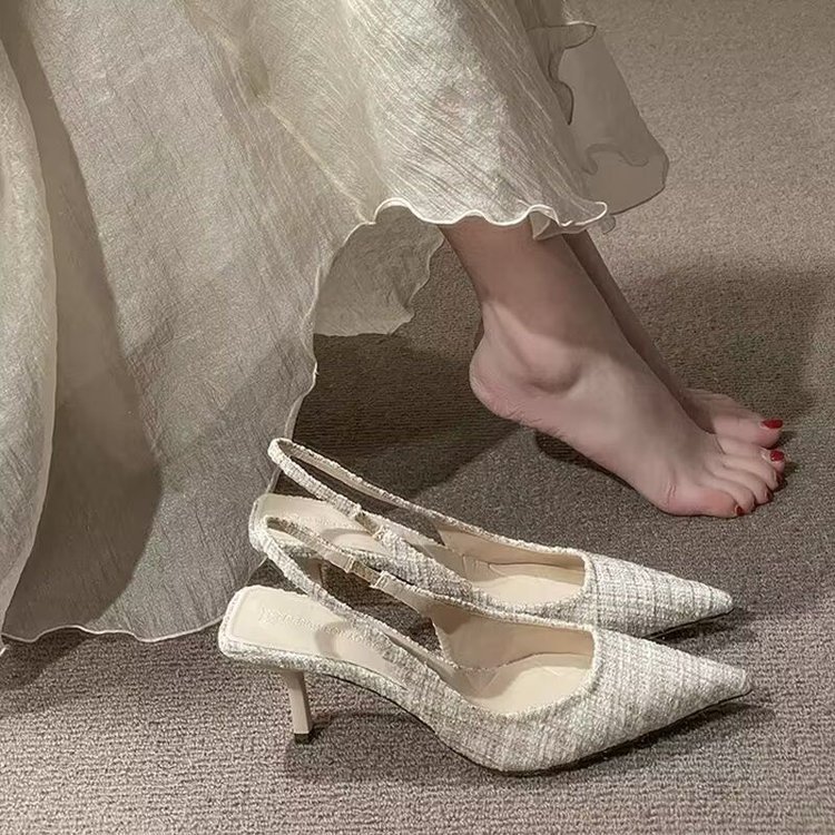 Daily Wear with commuter comfort Women's Shoes New Cross Thin Pointed High Heeled Shoes Thin Heeled Women's Sandals