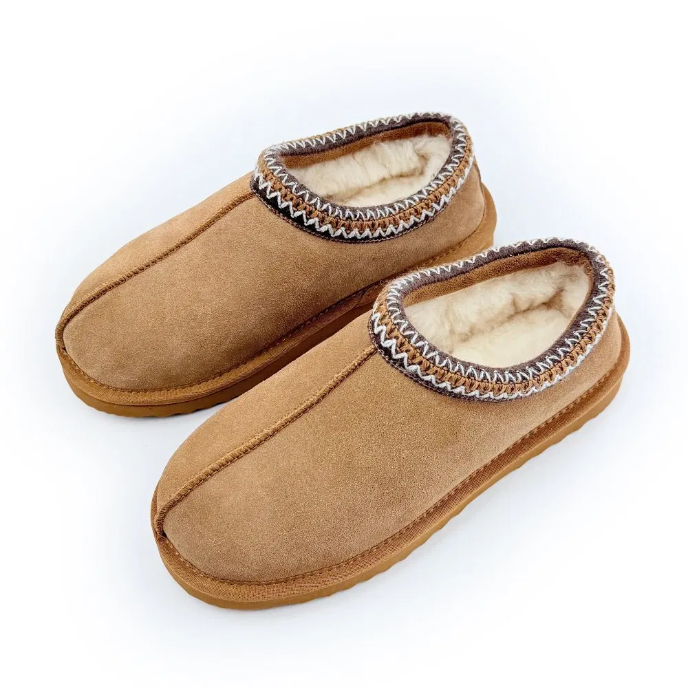 Wholesale in Stock Ladies Tasman Genuine Leather Shoes Faux Sheepskin Slippers Clogs