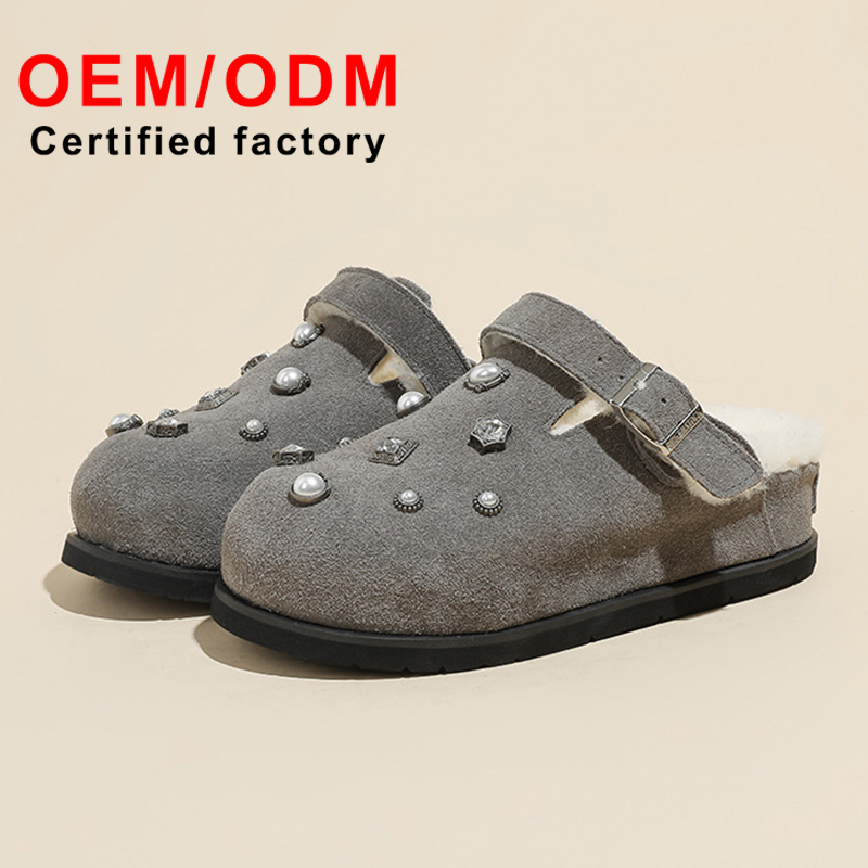 Fashion Trend Rivets Clogs &amp; Mules Unisex Adult Classic Custom Plush Slippers Feature Closed Toe Soft Lightweight for Winter