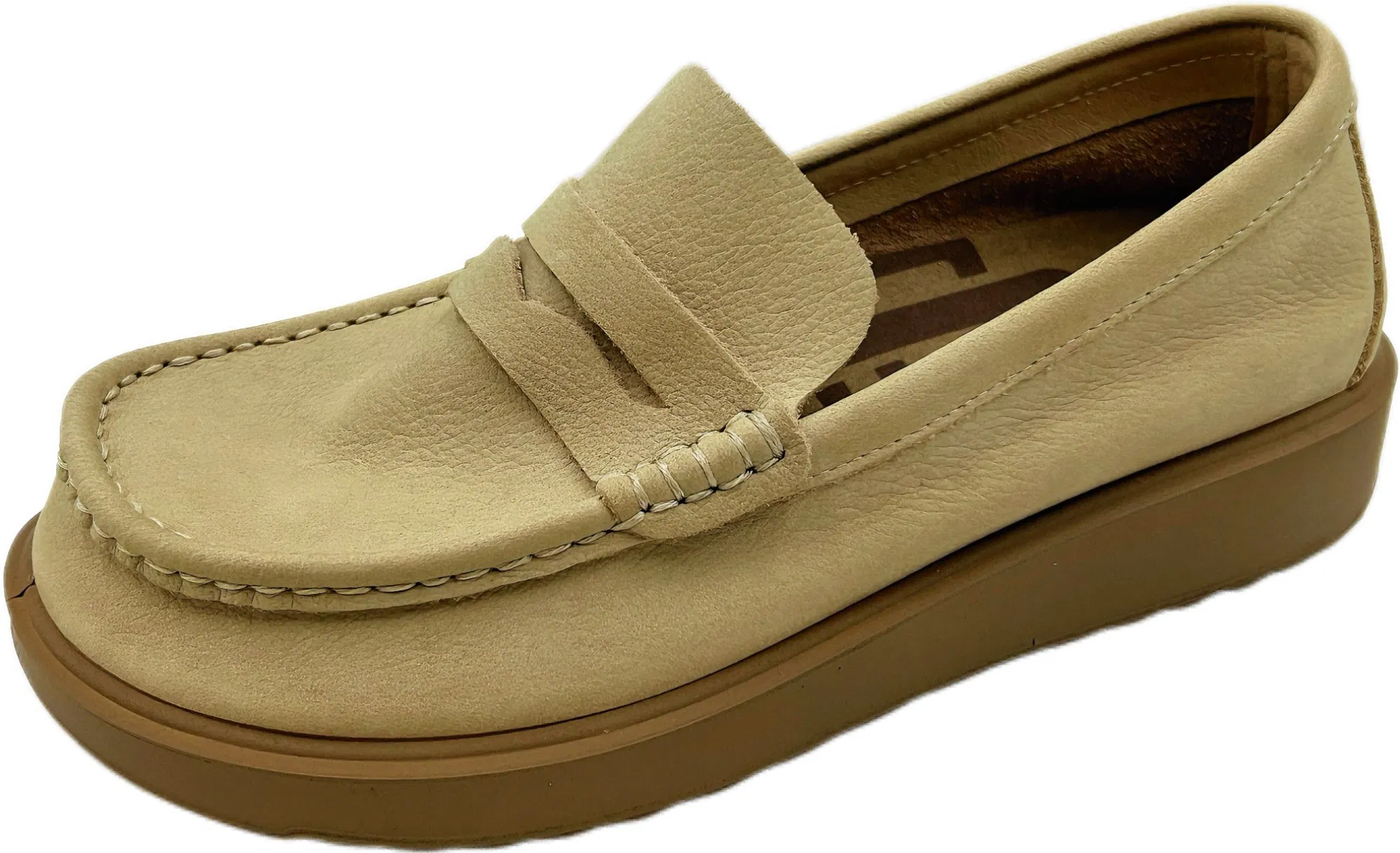 Women's Suede Leather Loafers with Thick Soft Sole and Classic Moc Toe Design