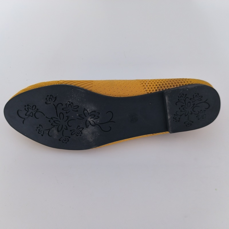 Mustard Yellow Knit Pointed-Toe Flats