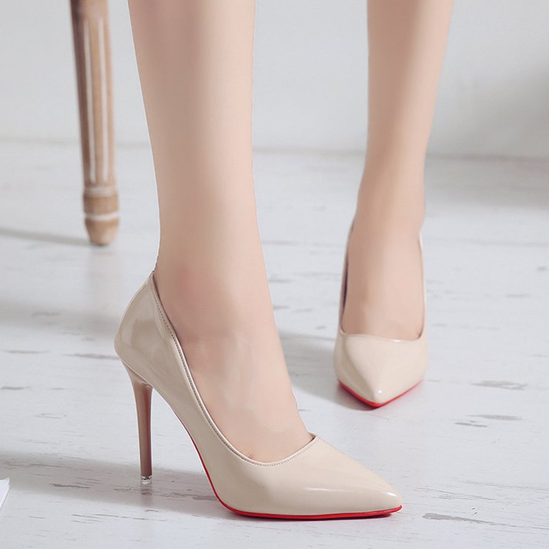 2022 New Mature Sexy Women Solid Color Fashion Shoes Summer Comfortable Leather Upper Designer Red Bottom High Heels