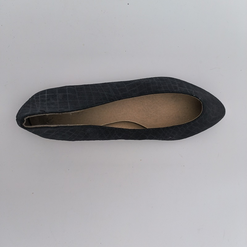Black Crocodile Print Pointed-Toe Flats