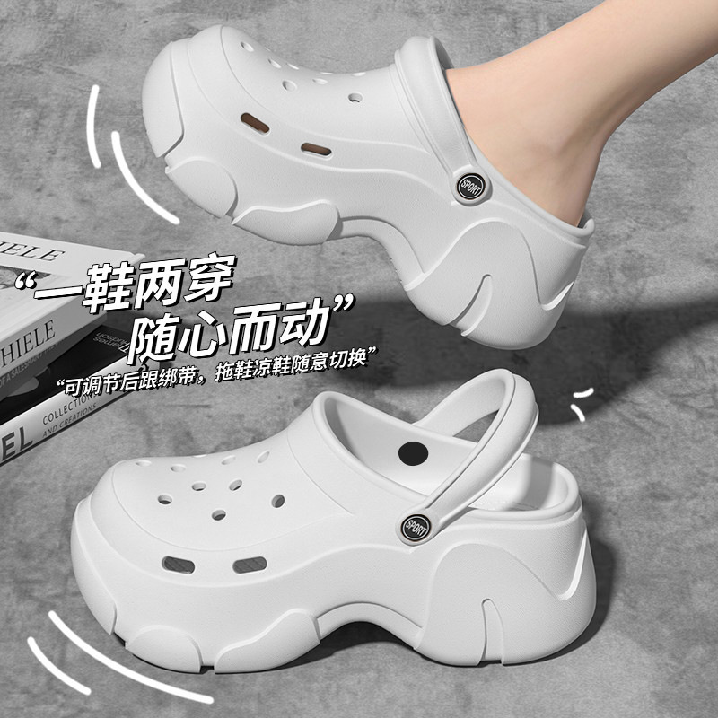 EVA High Platform Clogs Sandals for Women Elegant Mules Design Thick Sole Outdoor Height Increasing Anti Slip Casual Shoes