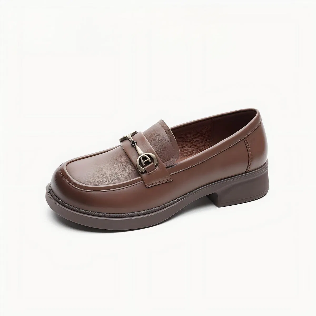 Classic Leather Loafers for Men with Buckle Detail, Comfortable Casual Dress Shoes for Everyday Wear