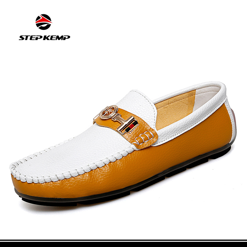 Mens Casual Comfortable Leather Lightweight Driving Moccasins Classic Fashion Penny Loafer Ex-23L1046