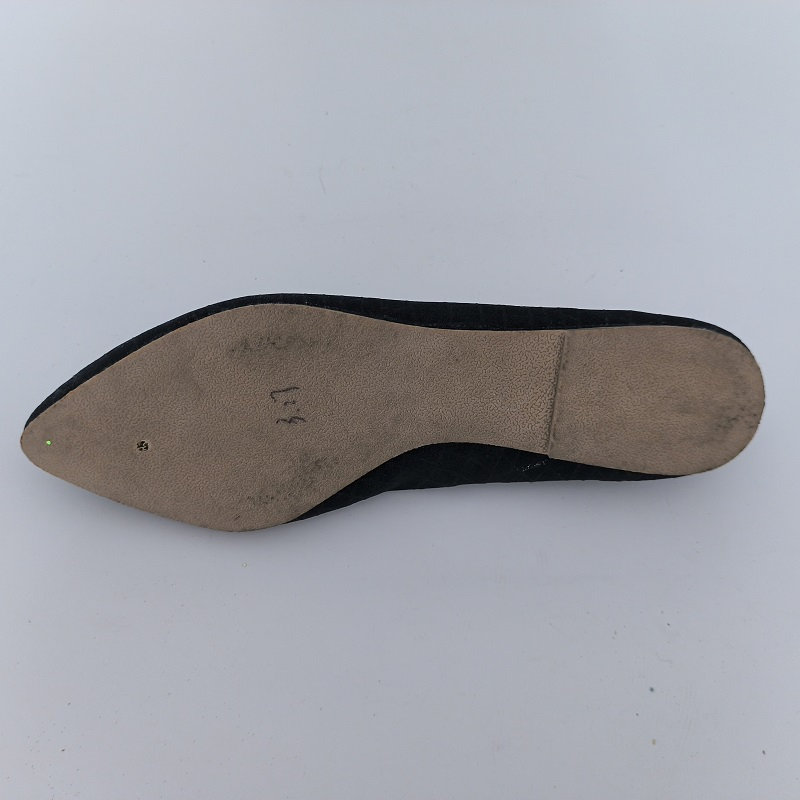 Black Crocodile Print Pointed-Toe Flats