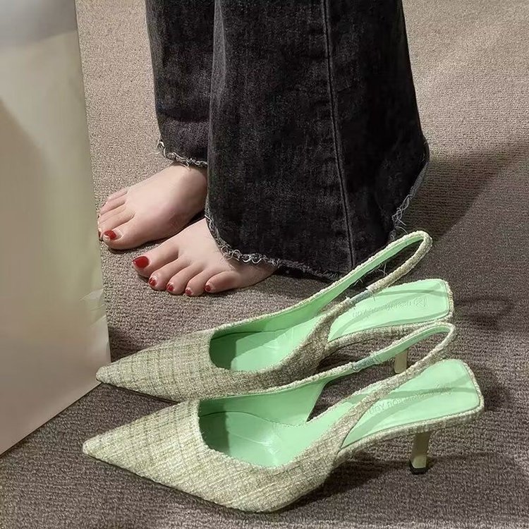 Daily Wear with commuter comfort Women's Shoes New Cross Thin Pointed High Heeled Shoes Thin Heeled Women's Sandals