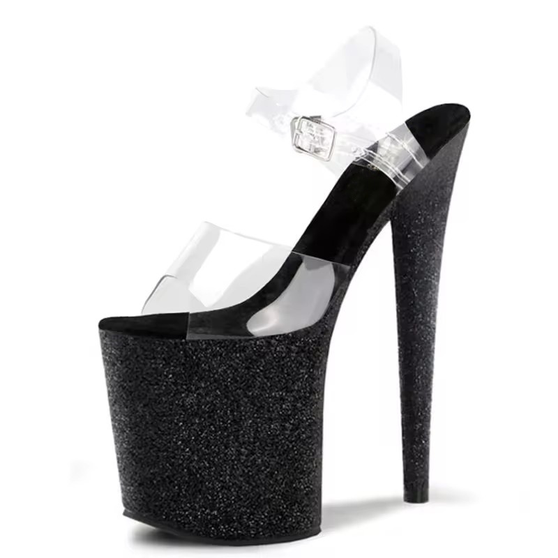 8inch-20cm Exotic Flash Powder Elegant Peep Toe Bride Party Platform Sandals Sexy Fetish Model Nightclub Pole Dance Shoes Queen