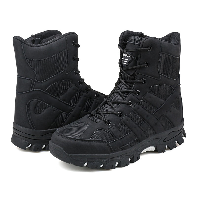 Outdoor Hiking Boots Training Black Mens Tactical Boots for Men Safety Shoes