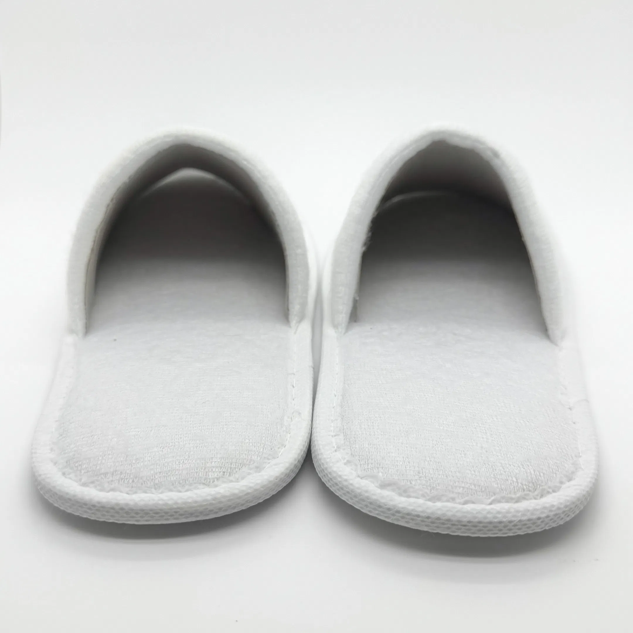 Pull Plush White Disposable Hotel Slippers for Wholesale Distribution 04