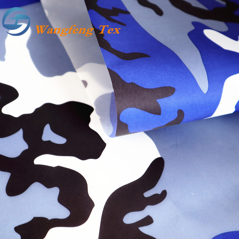 Camo Printed 150d Polyester Oxford with PA Coated for Tent