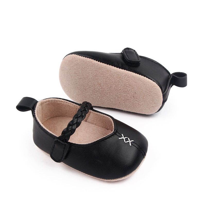 PU Leather Solid Color Baby Moccasins for Girls Newborn Infant Toddler Shoes
