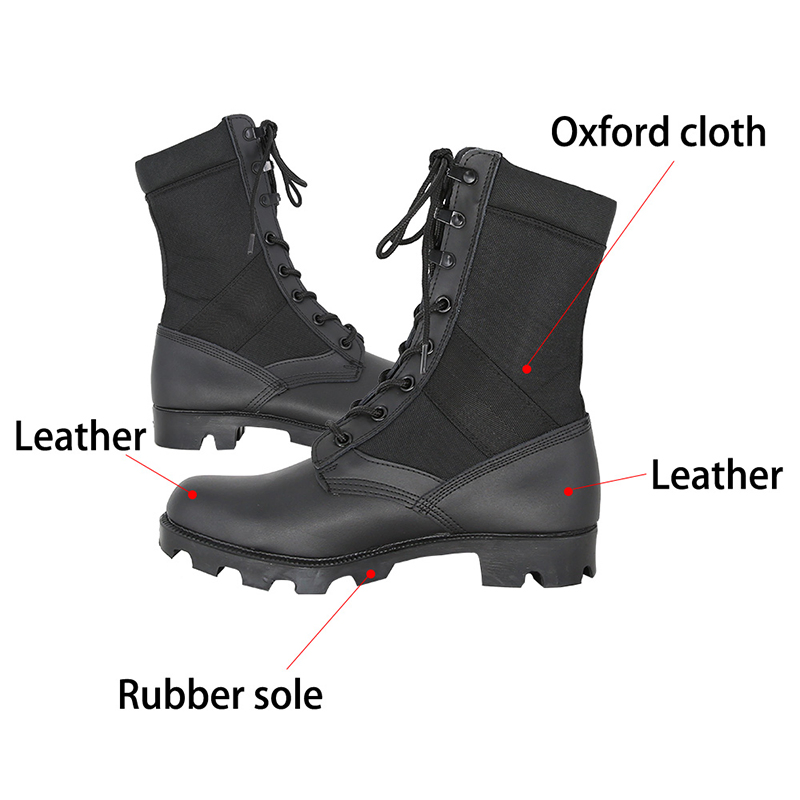 Double Safe Tactical Premium Duty Waterproof Durable Lightweight Casual Hunting Hiking Security Factory Men Safety Wholesell Leather Rubber Sole Combat Boots