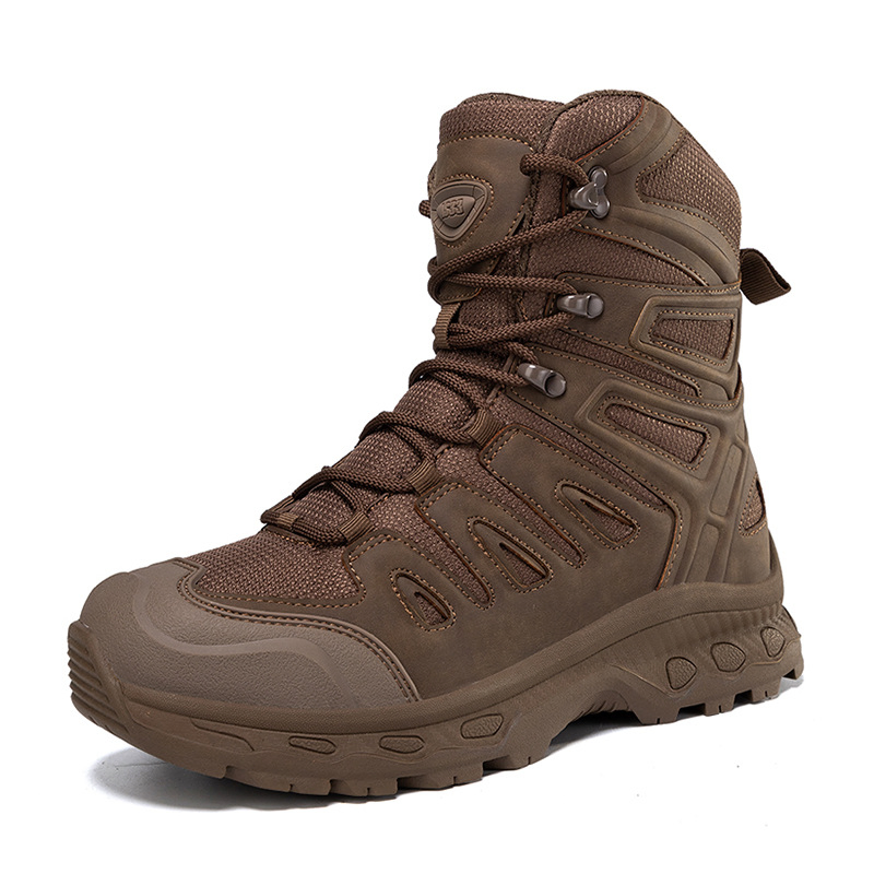 Winter Autumn Men Blank Leather Outdoor Field Training Mountaineering Boots Size Us 13 EU 47 High Top Ankle Hiking Shoes for Man