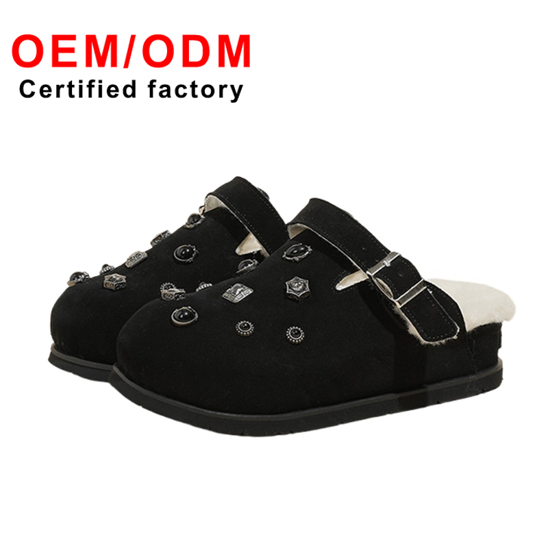 Fashion Trend Rivets Clogs &amp; Mules Unisex Adult Classic Custom Plush Slippers Feature Closed Toe Soft Lightweight for Winter