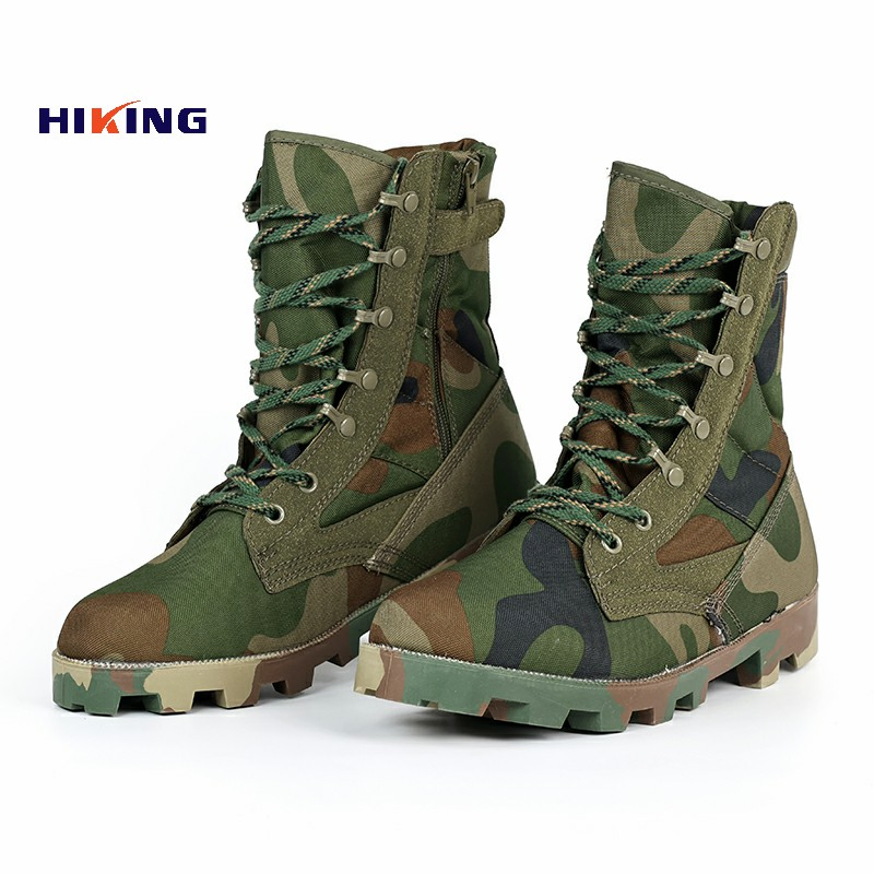Manufacture Woodland Camo Oxford Tactical Combat /Jungle/ Hiking Tactical Shoes/Boot with Waterproof