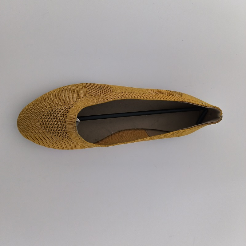 Mustard Yellow Knit Pointed-Toe Flats