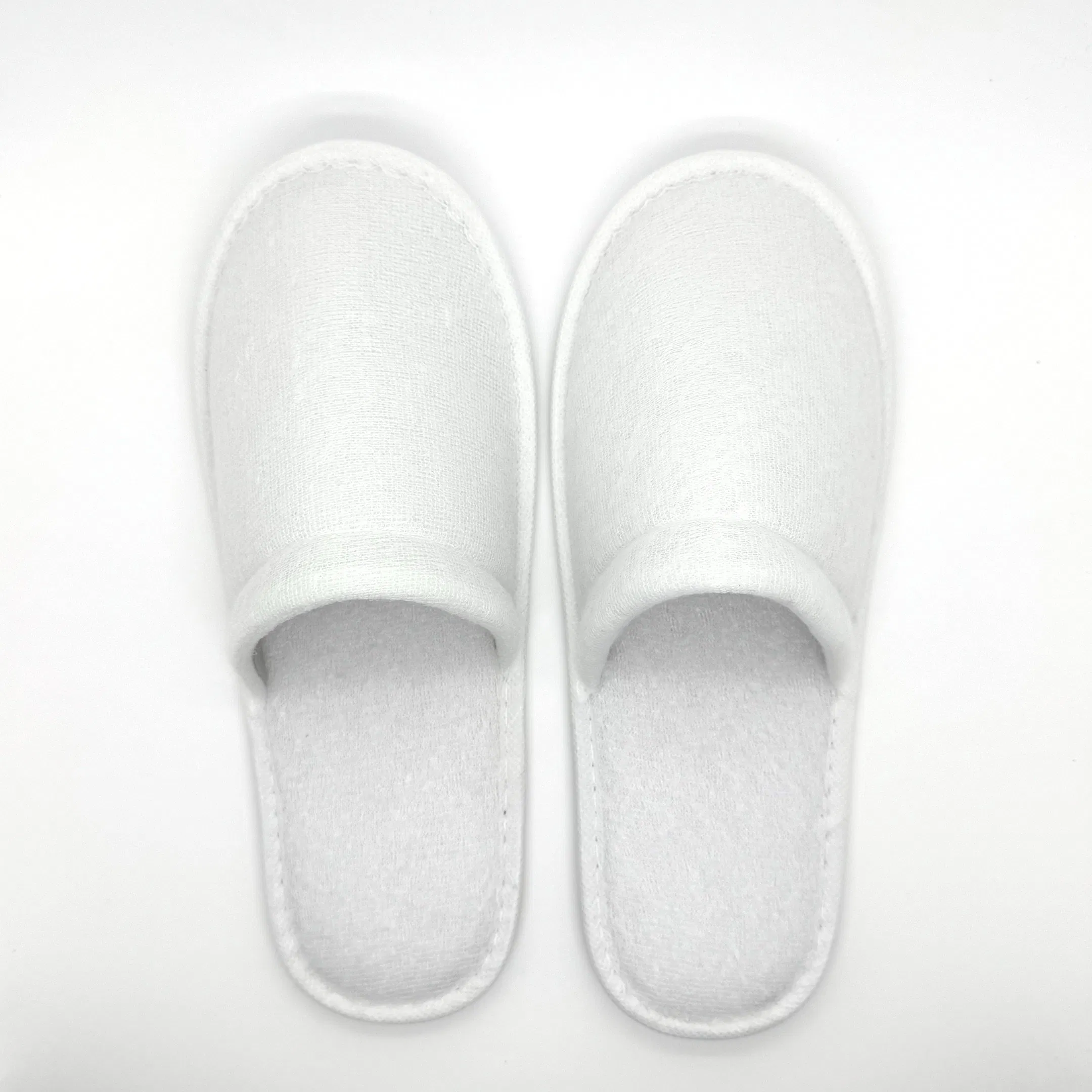 Pull Plush White Disposable Hotel Slippers for Wholesale Distribution 04