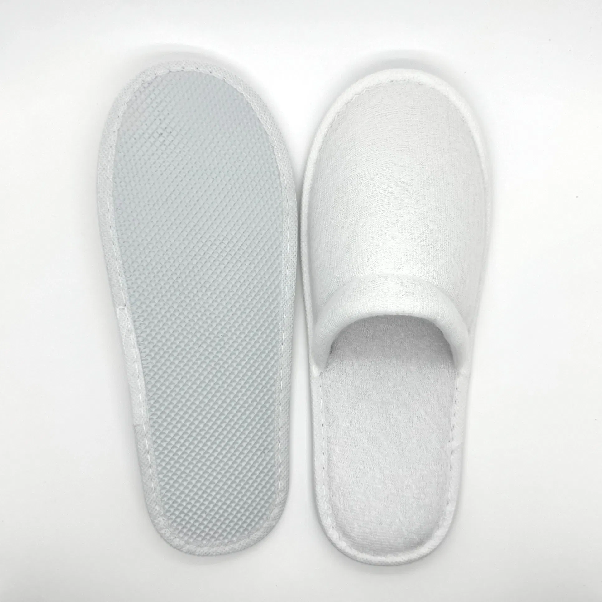 Pull Plush White Disposable Hotel Slippers for Wholesale Distribution 04