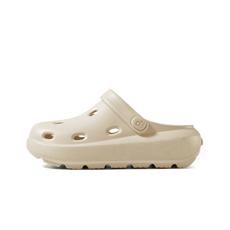 Couple's Clogs with 6cm Thick Soles, Height-increasing, Soft-stepping, Non-slip Slippers, Closed-toe Beach Shoes for Men