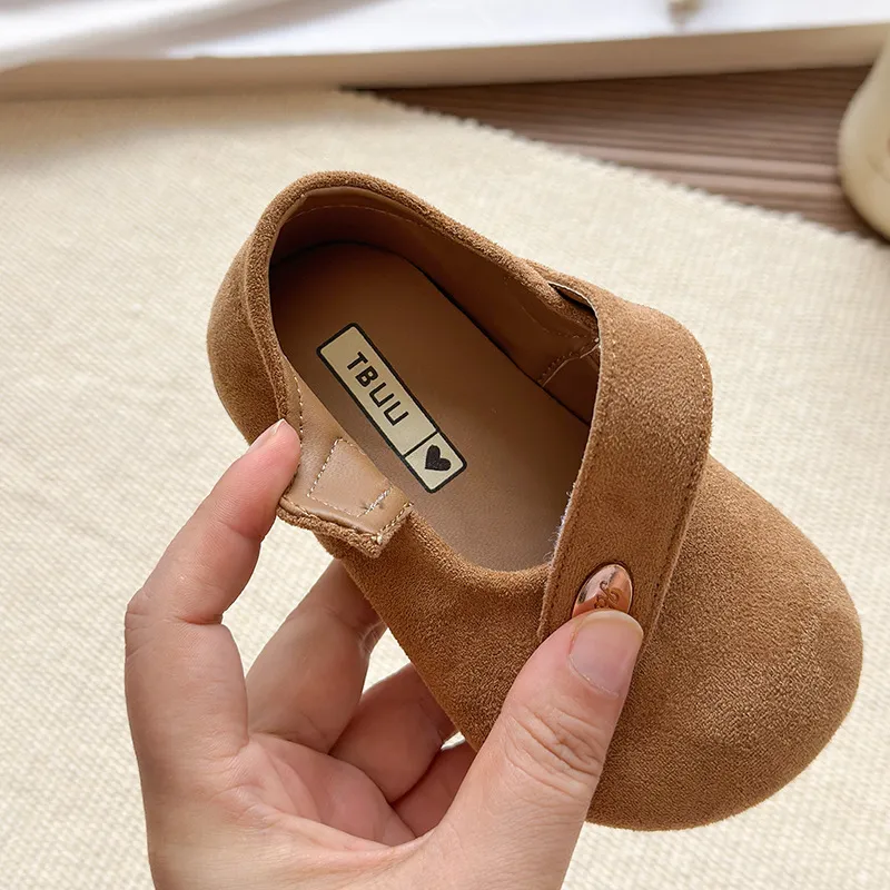 Kids Girls Velvet Bow Ballet Flat
