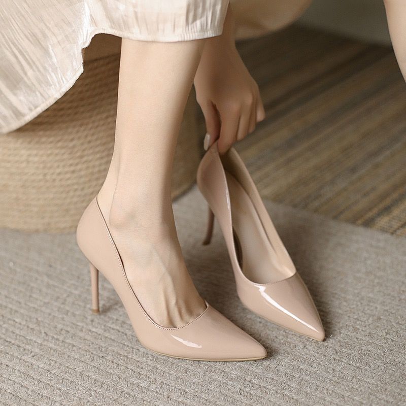 Designer High Heels Women Fashion Mirror Leather Pointed Toe Sexy Sandals for Ladies Shoes Luxury Dress Heels Tacones Altos 10cm