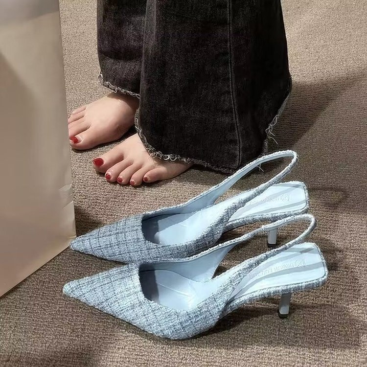 Daily Wear with commuter comfort Women's Shoes New Cross Thin Pointed High Heeled Shoes Thin Heeled Women's Sandals
