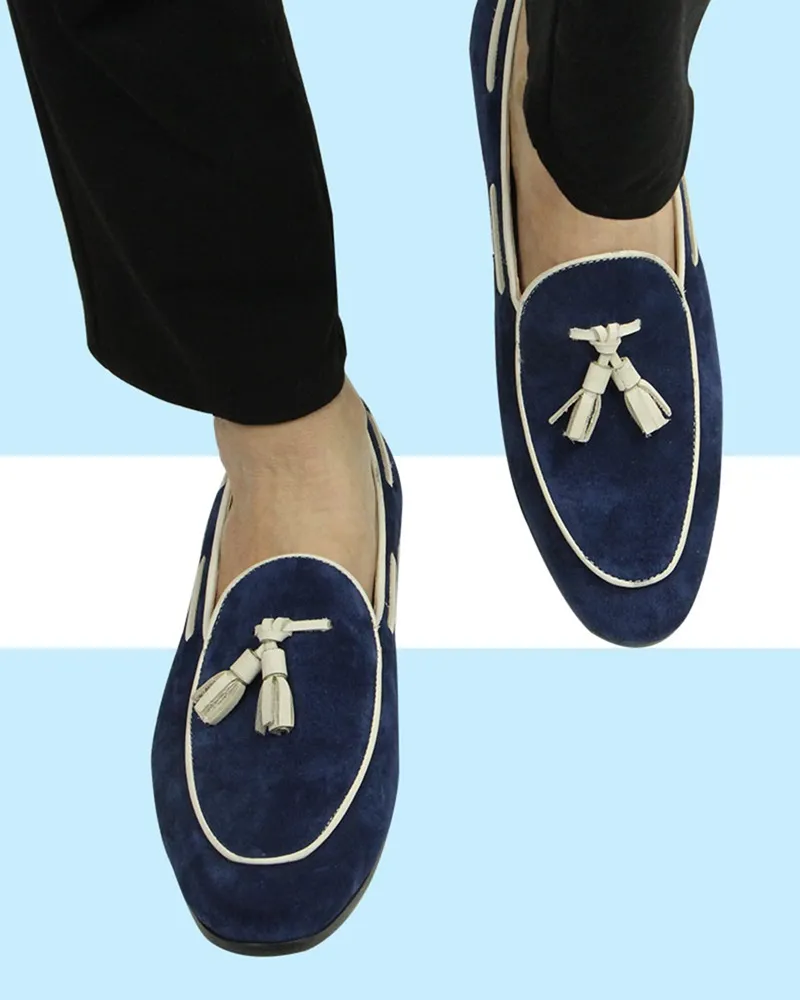 Summer Casual Loafers Men Blue 1