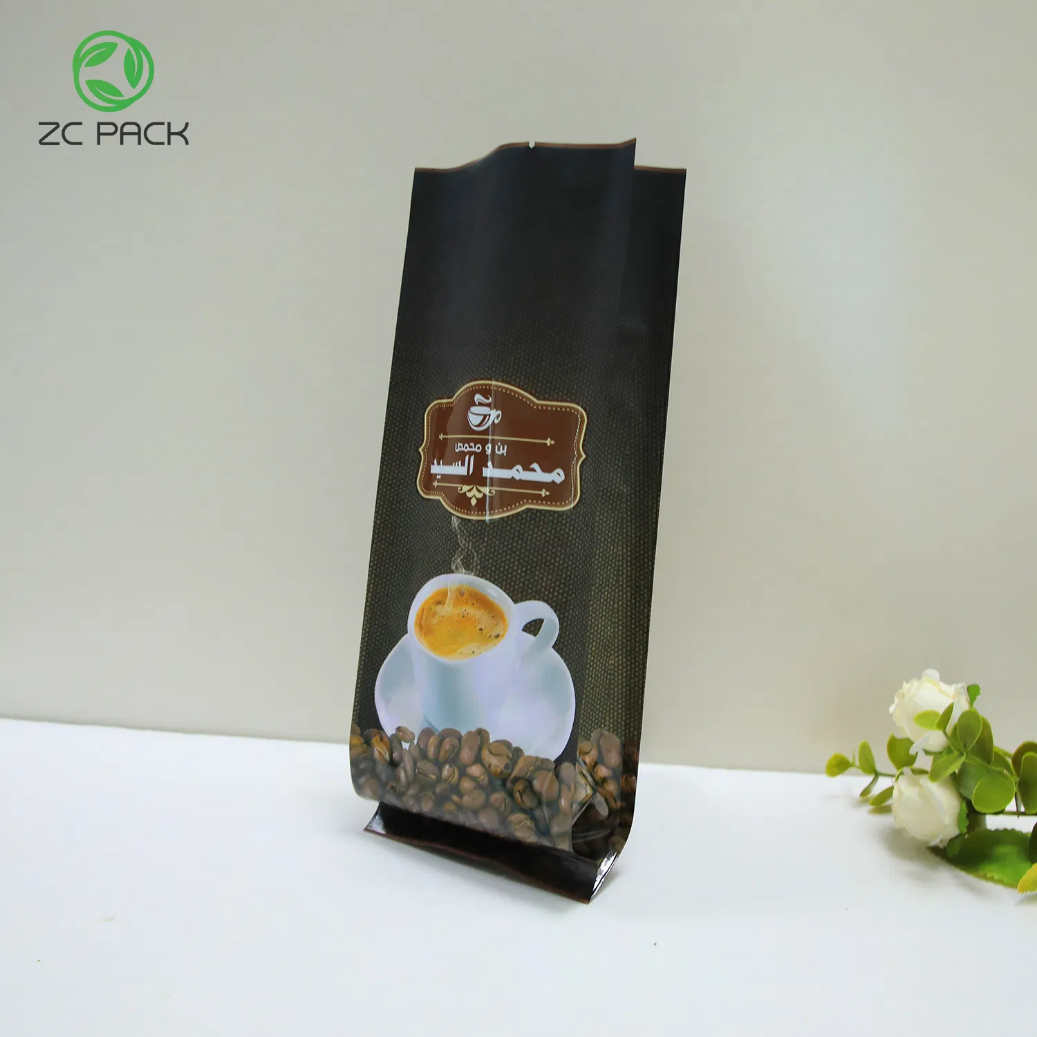 UV Waterproof Laminated Colorful Digital Printing Plastic Packaging Aluminum Foil Coffee Bean Food Grade Side Seal Gusseted Bag