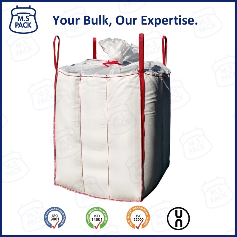 FIBC Jumbo 1000kg 1500kg Super Sack Bulk Baffle Ton Bag Big Bag Packaging PP Woven Ton Bag