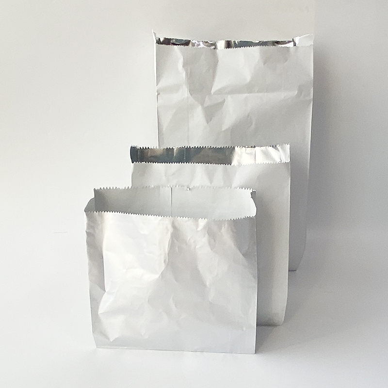 Disposable BBQ Sandwich Greaseproof Paper Bag Custom Logo Lined Aluminum Foil Bag for Food Takeaway