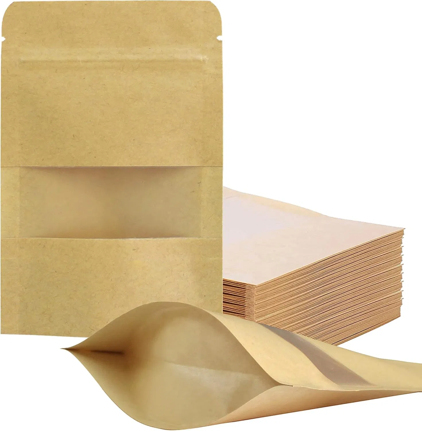 Customized Printing Kraft Paper Stand up Pouch with Window