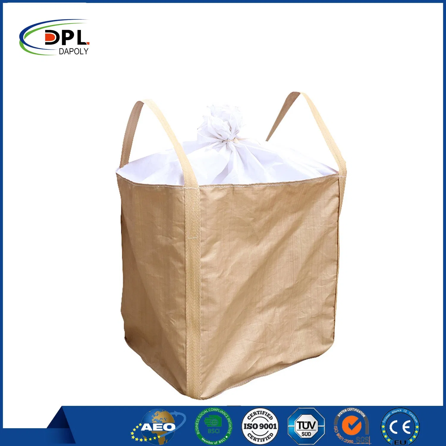 Container FIBC Big Bulk Packing Ton Bag PP Jumbo Bags for Sand Construction Cement Selling