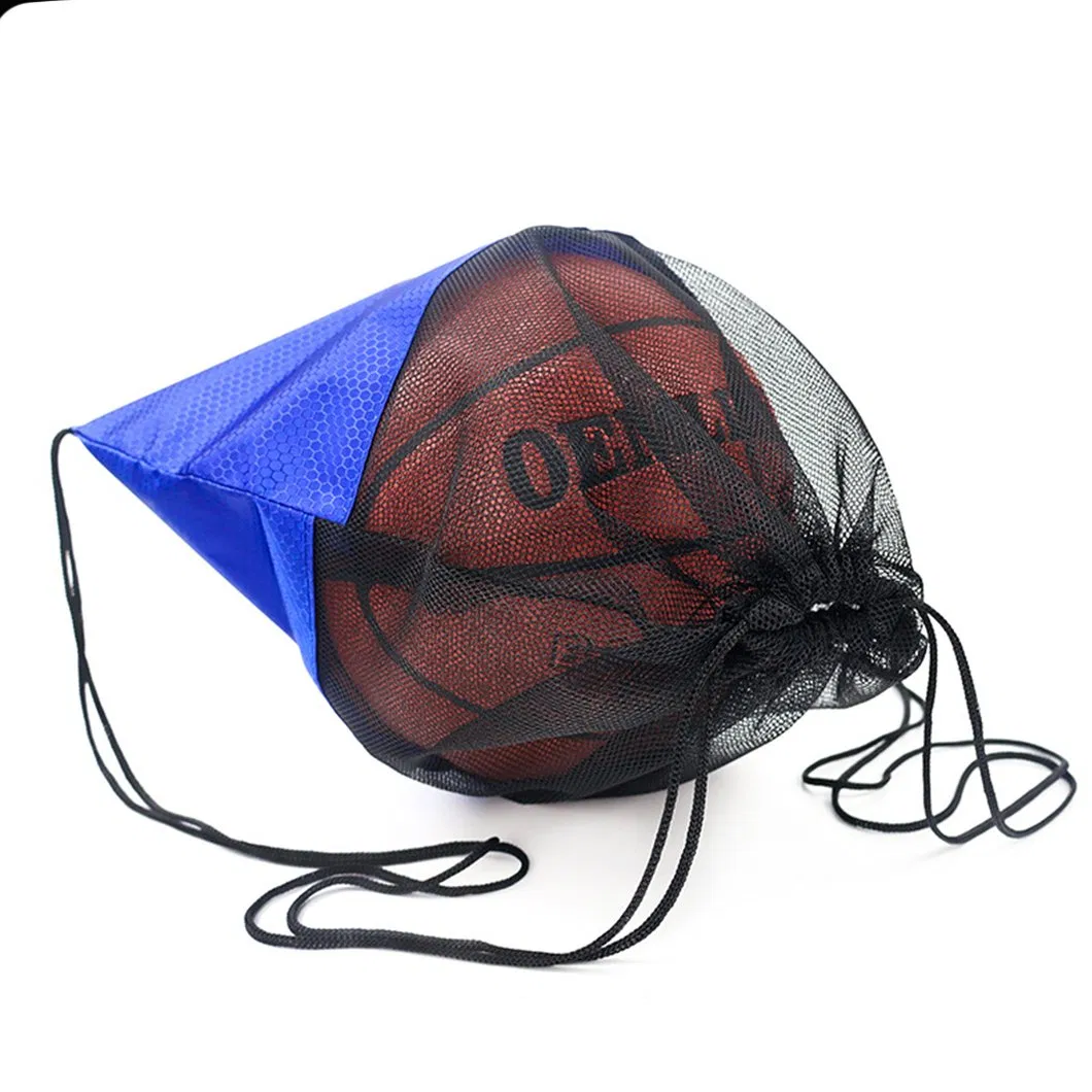 Custom Logo Mesh Net Drawstring Bagpack with Strings Dust Shopping Bag Football and Basketball Storage Bag for Fruit Vegetables