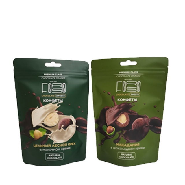 100% Recycled Biodegradable PE Mylar Ziplock Bags Custom Logo Resealable Matte Doypack with Black PVC Foil Gravure Printing