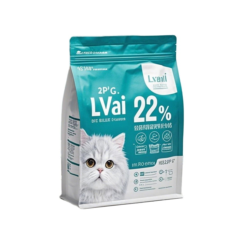 Factory Custom Resealable Gusseted Heat Seal Plastic Flat Bottom Matte Stand up Ziplock Top Pouch Pet Food Packaging Bags