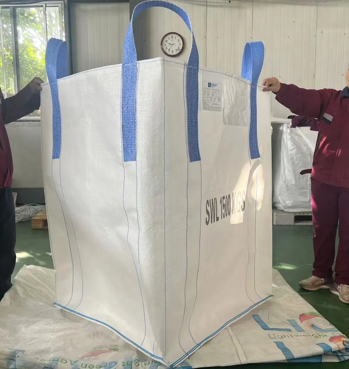 FIBC Virgin PP Jumbo Bulk Baffle One Ton Woven Super Plastic 1000kg Super Sack Q Bag Baffle Square Woven Jumbo Bag Food Grade Bag for Chile Client Big Bag Price