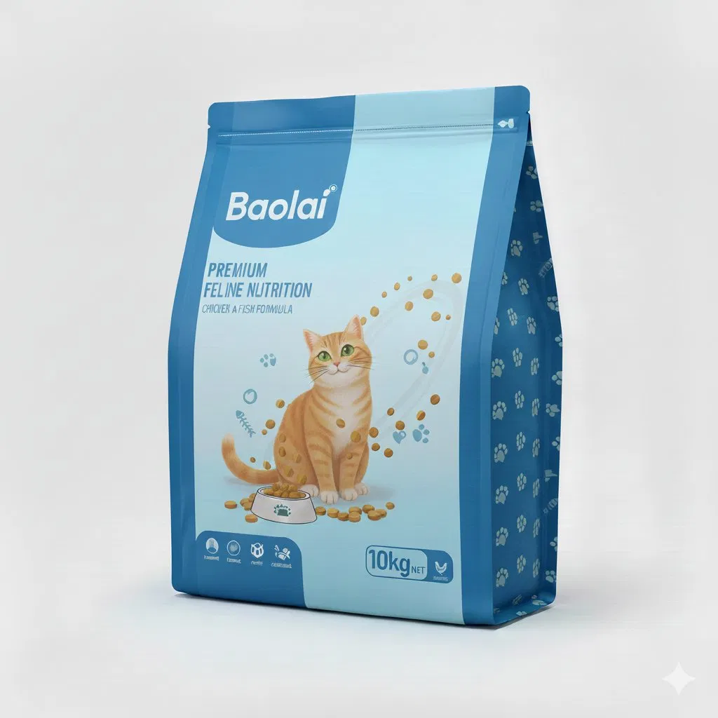 Professional Custom 7kg 10kg Cat Food Pouch Packaging Side Gusseted Heavy Duty Laminated Plastic Pet Food Bag