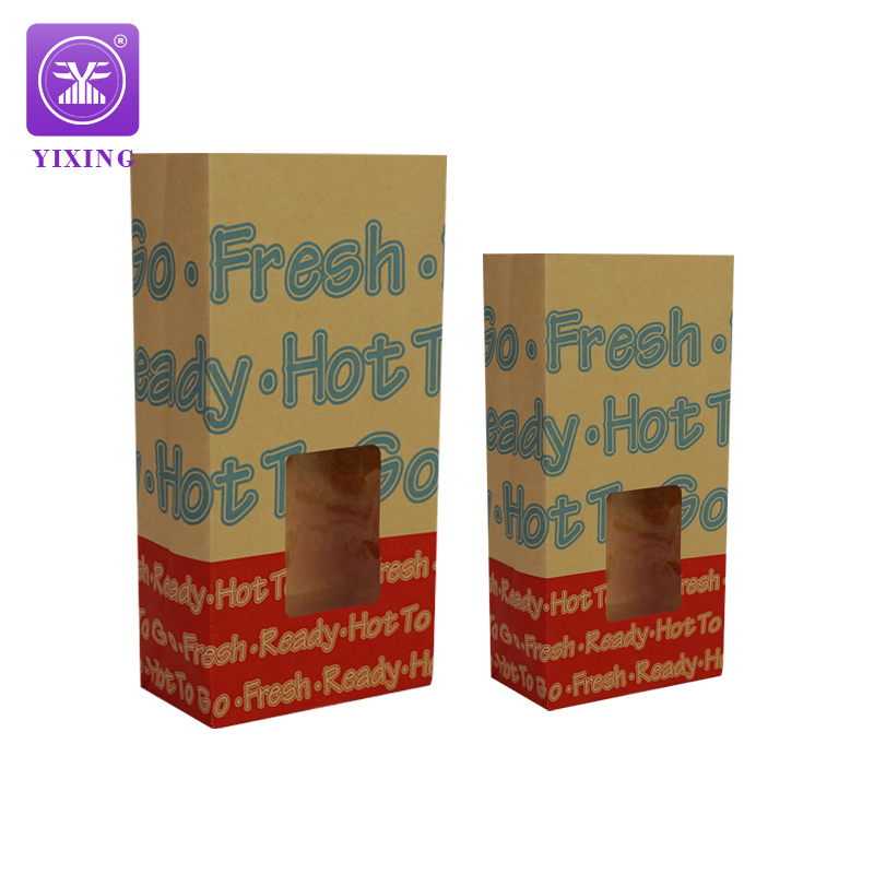 Custom Takeaway Greaseproof BBQ Kebab Hot Dog Sandwich Burger Packaging Aluminum Foil Lined Paper Bag Fast Food Delivery Bags