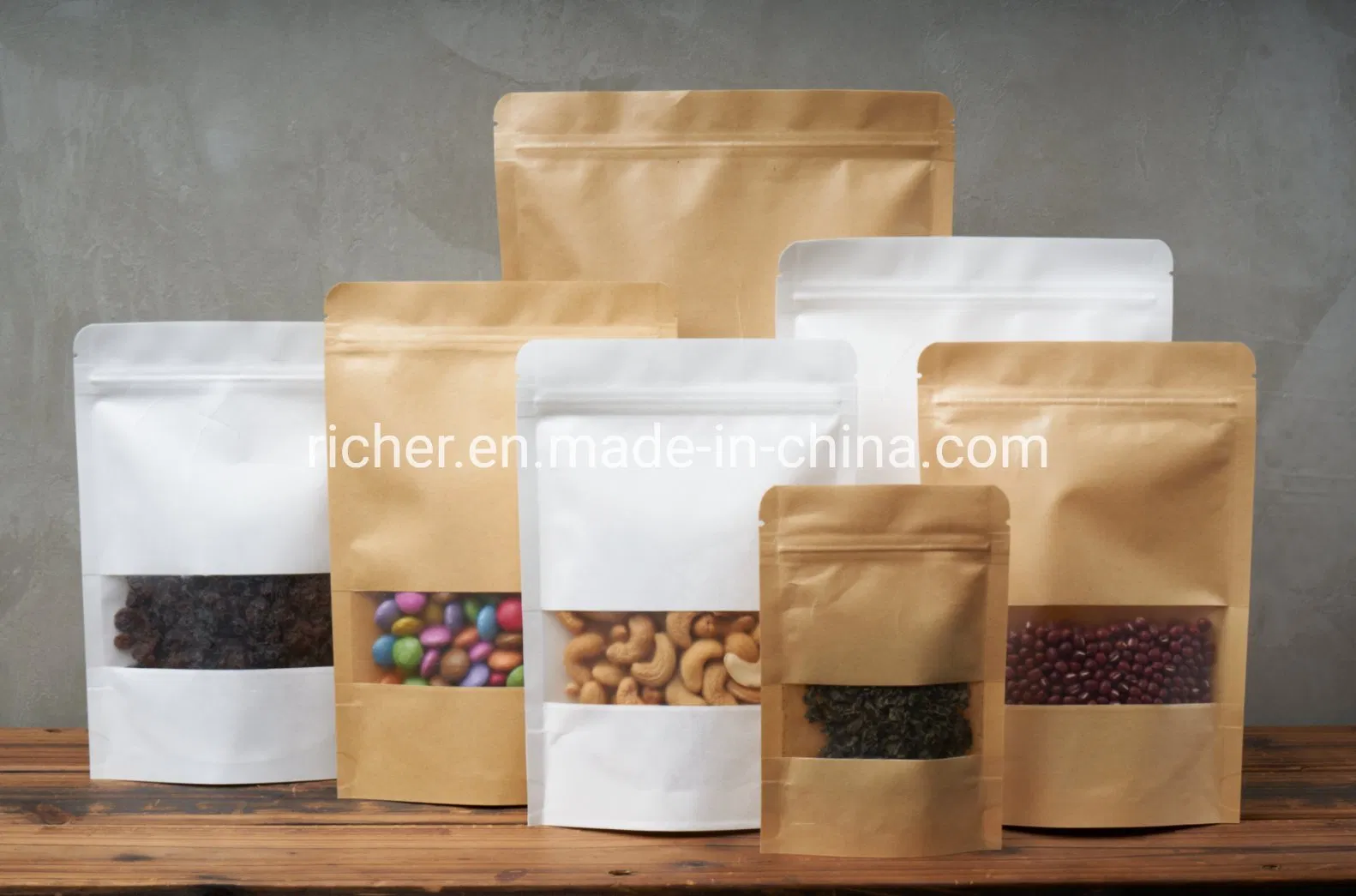 Wholesale Window Kraft Paper Pouch for Watermelon Seed