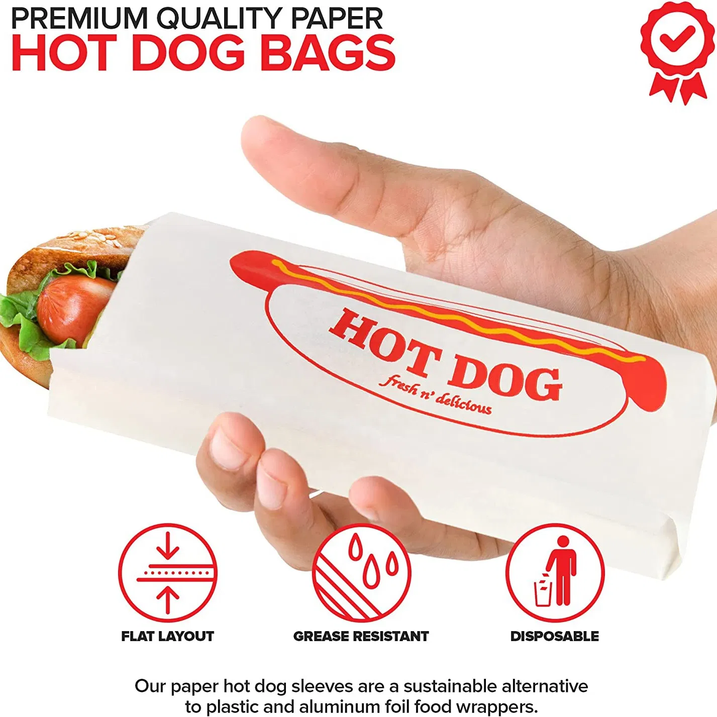 Aluminum Foil Lined Fried Food Hamburger Roast Chicken Hot Dog Paper Bag